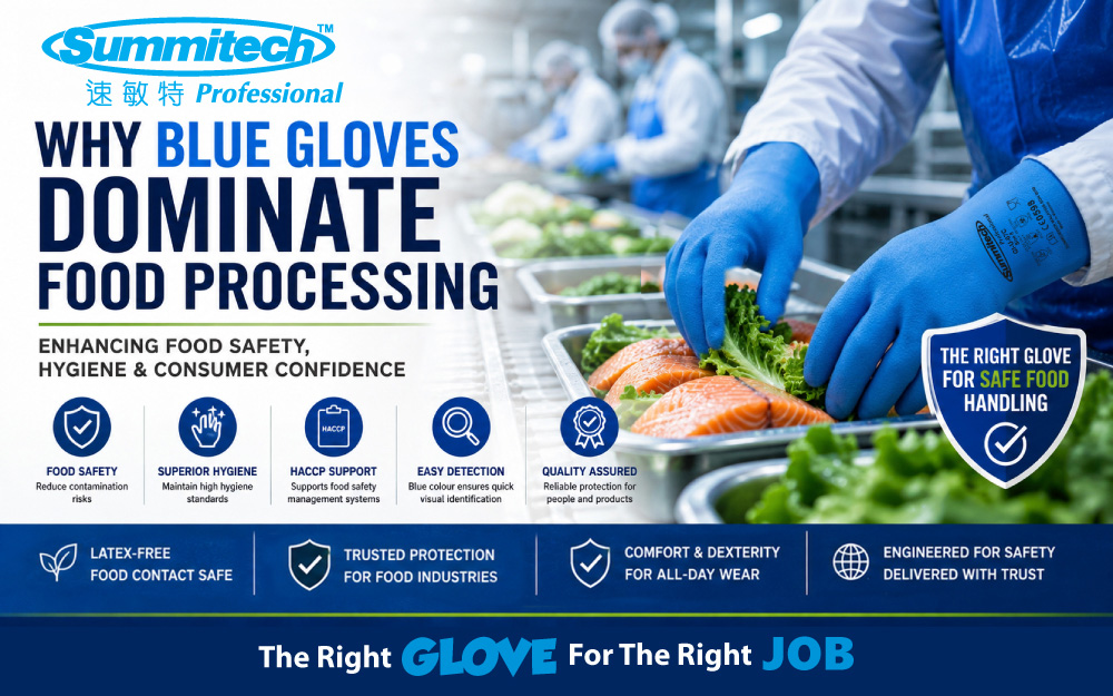 Why Blue Gloves Dominate Food Processing